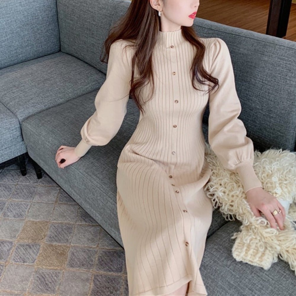 フロントボタンニットワンピース|オフィスカジュアル レディース 通販【ミレジェネ】