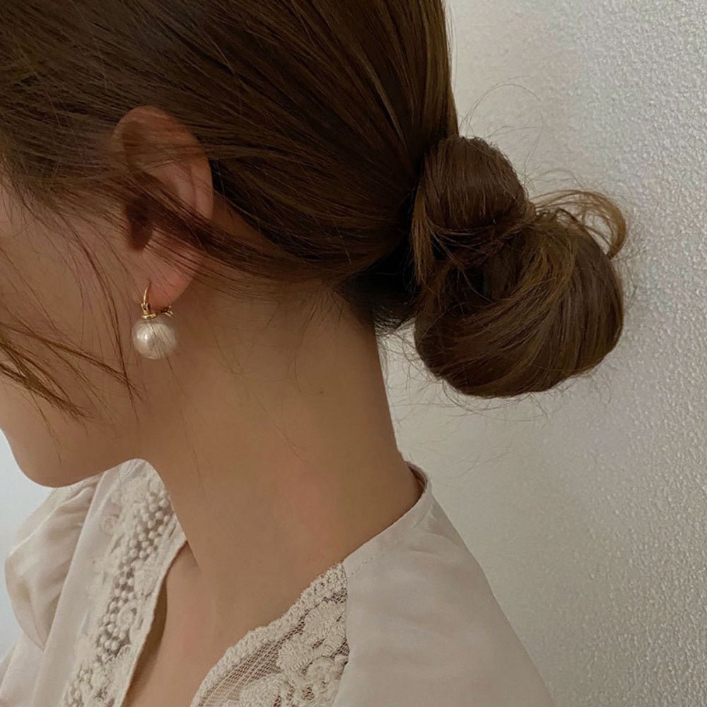 レトロ大粒パールピアス