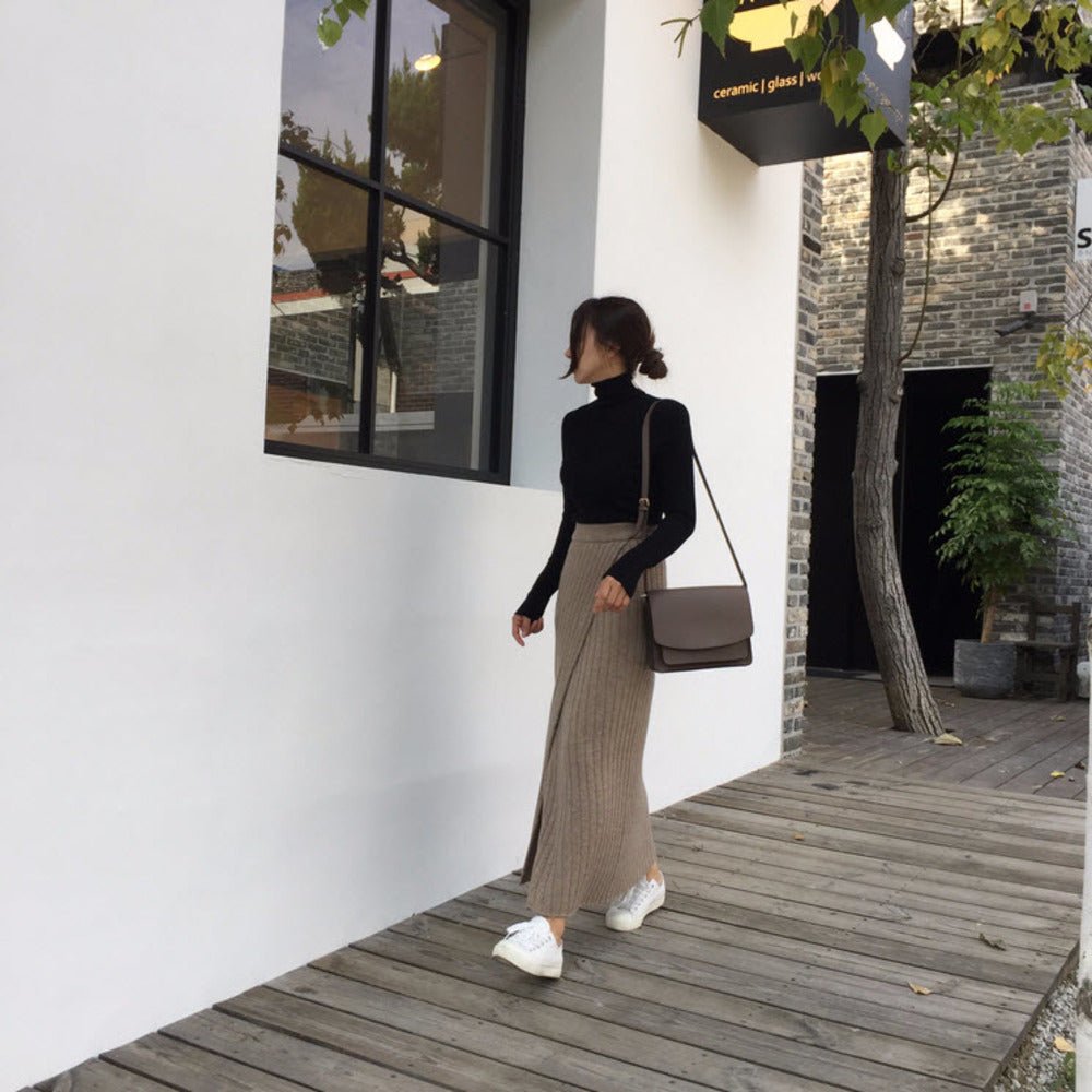 ハイスリットリブニットロングスカート - Millennial Generation