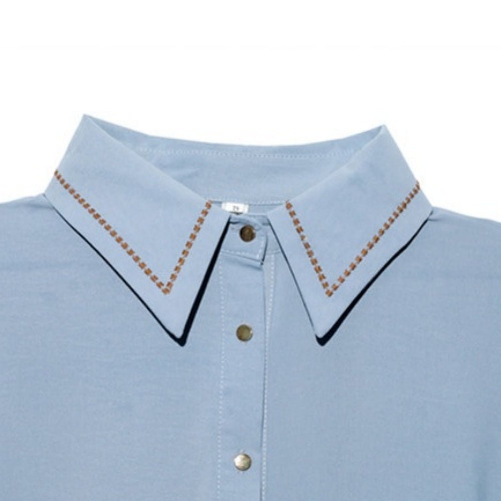 <即納>ハーフスリーブ刺繍リボンブラウス|オフィスカジュアル レディース 通販【ミレジェネ】