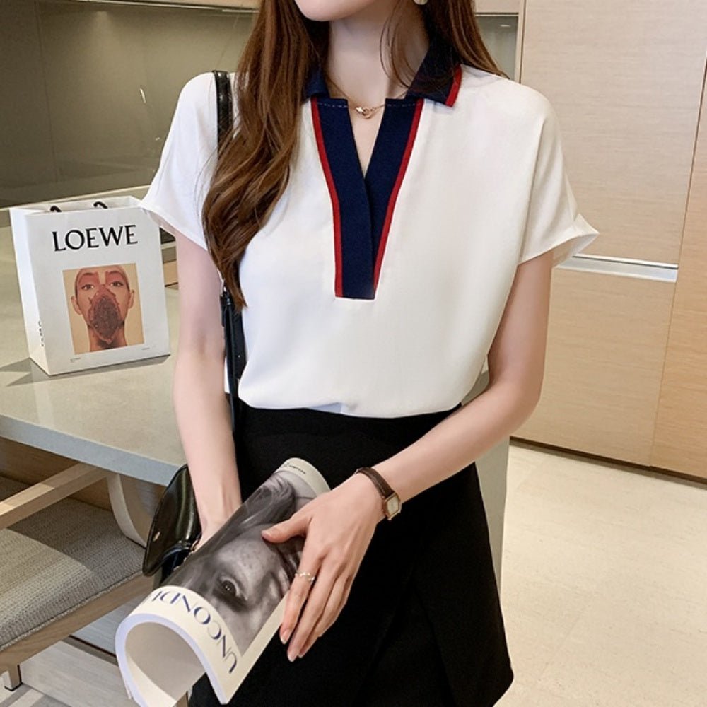 ヘンリーネック半袖シャツ|オフィスカジュアル レディース 通販【ミレジェネ】