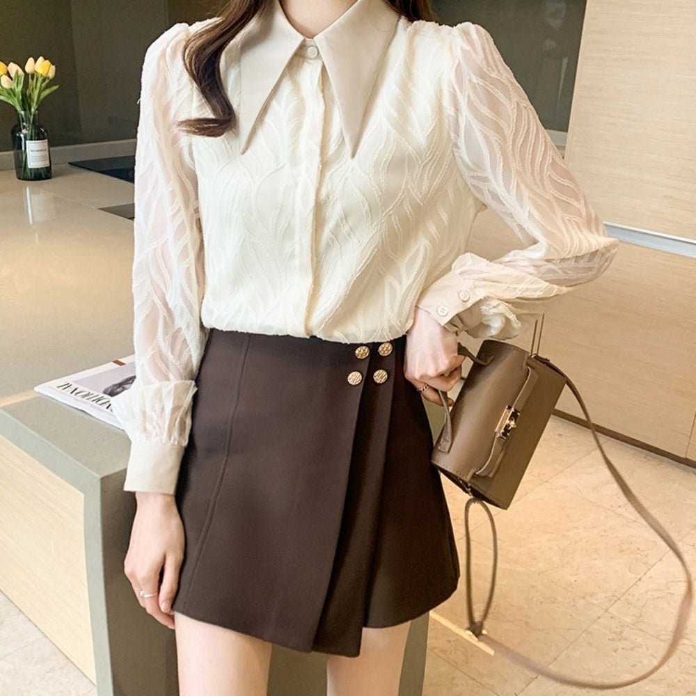 バリモアカラーロングスリーブシャツ|オフィスカジュアル レディース 通販【ミレジェネ】