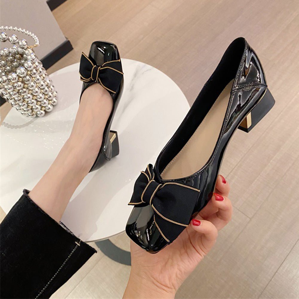 リボンエナメルパンプス|オフィスカジュアル レディース 通販【ミレジェネ】
