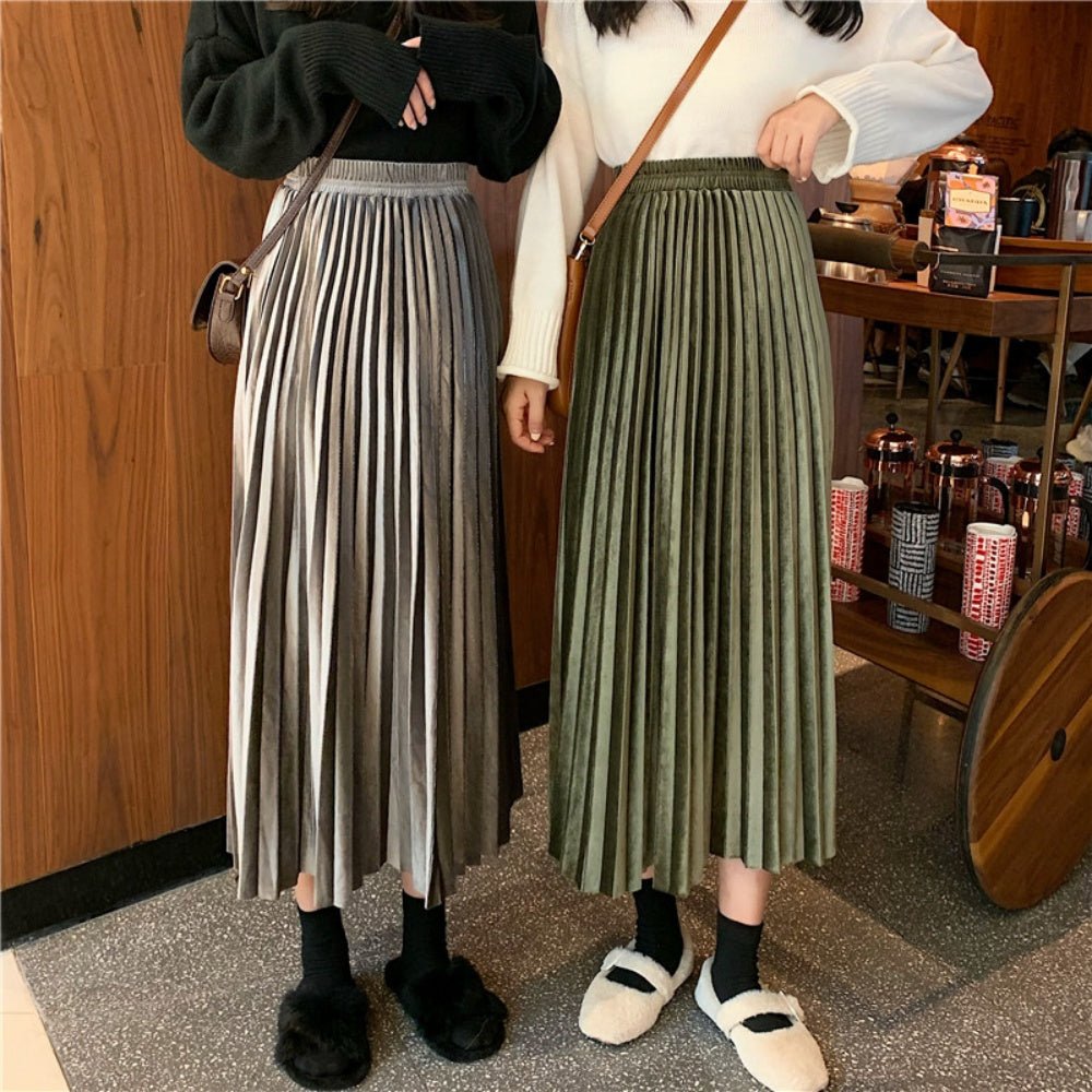 ベロアプリーツロングスカート