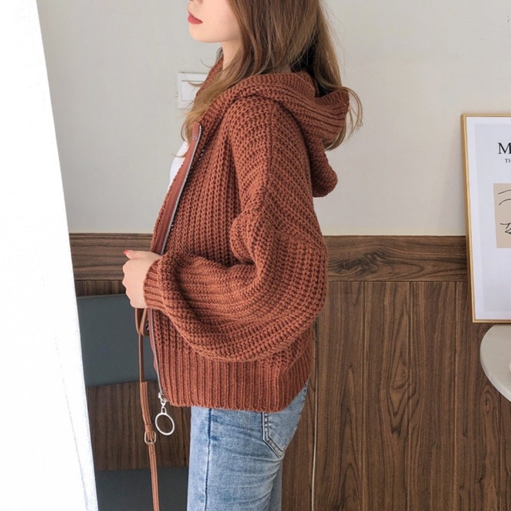 ジップアップニットパーカー