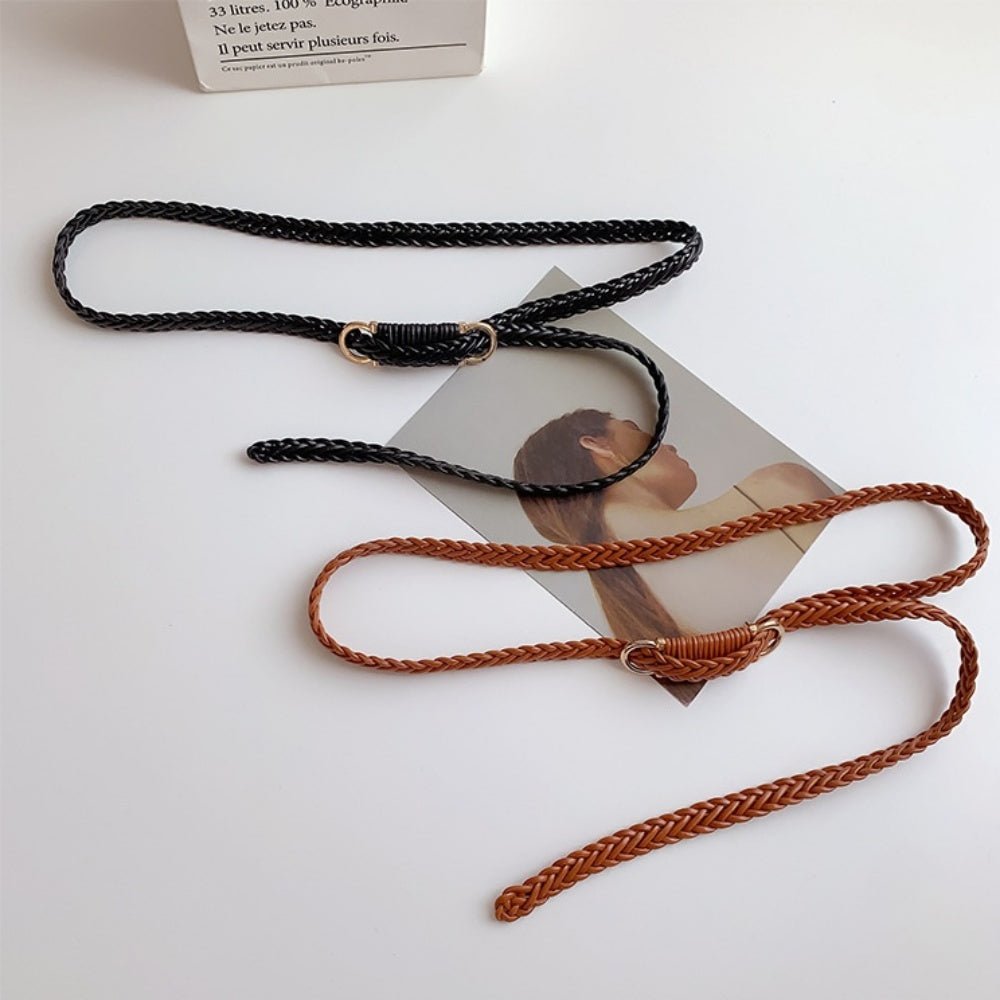 オフィスカジュアル シンプル編みベルト ミレジェネ