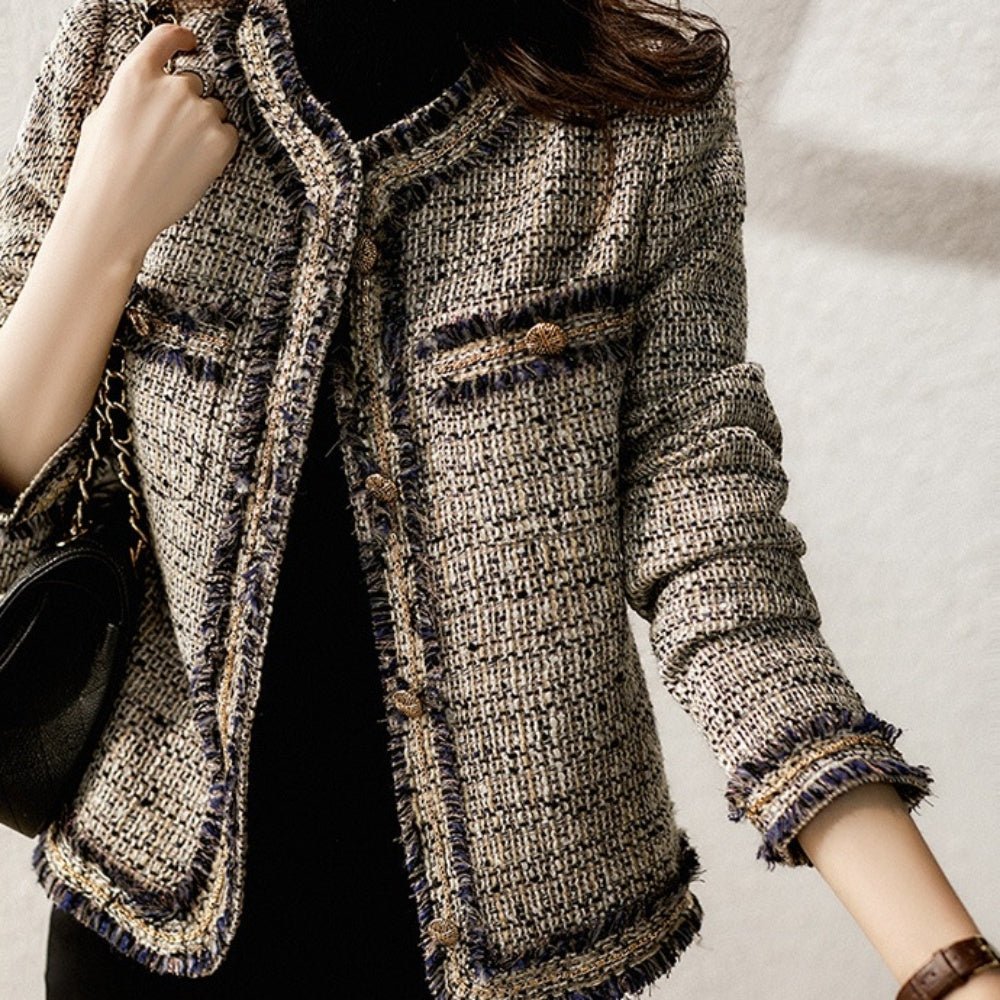 ノーカラーフリンジジャケット|オフィスカジュアル レディース 通販【ミレジェネ】