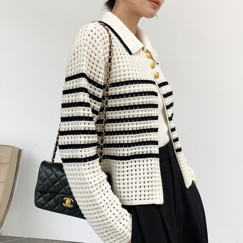 ゴールドボタンワッフルジャケット|オフィスカジュアル レディース 通販【ミレジェネ】