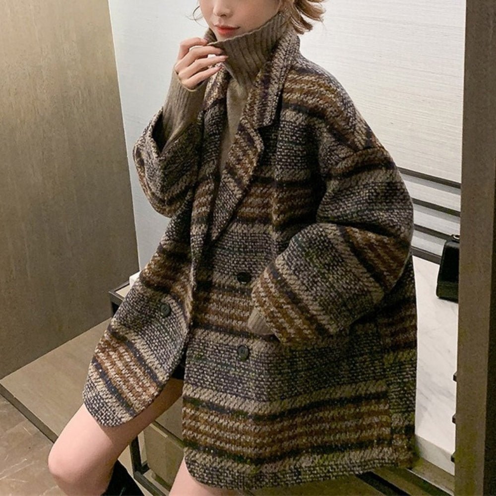 チェック柄ミドル丈コート|オフィスカジュアル レディース 通販【ミレジェネ】