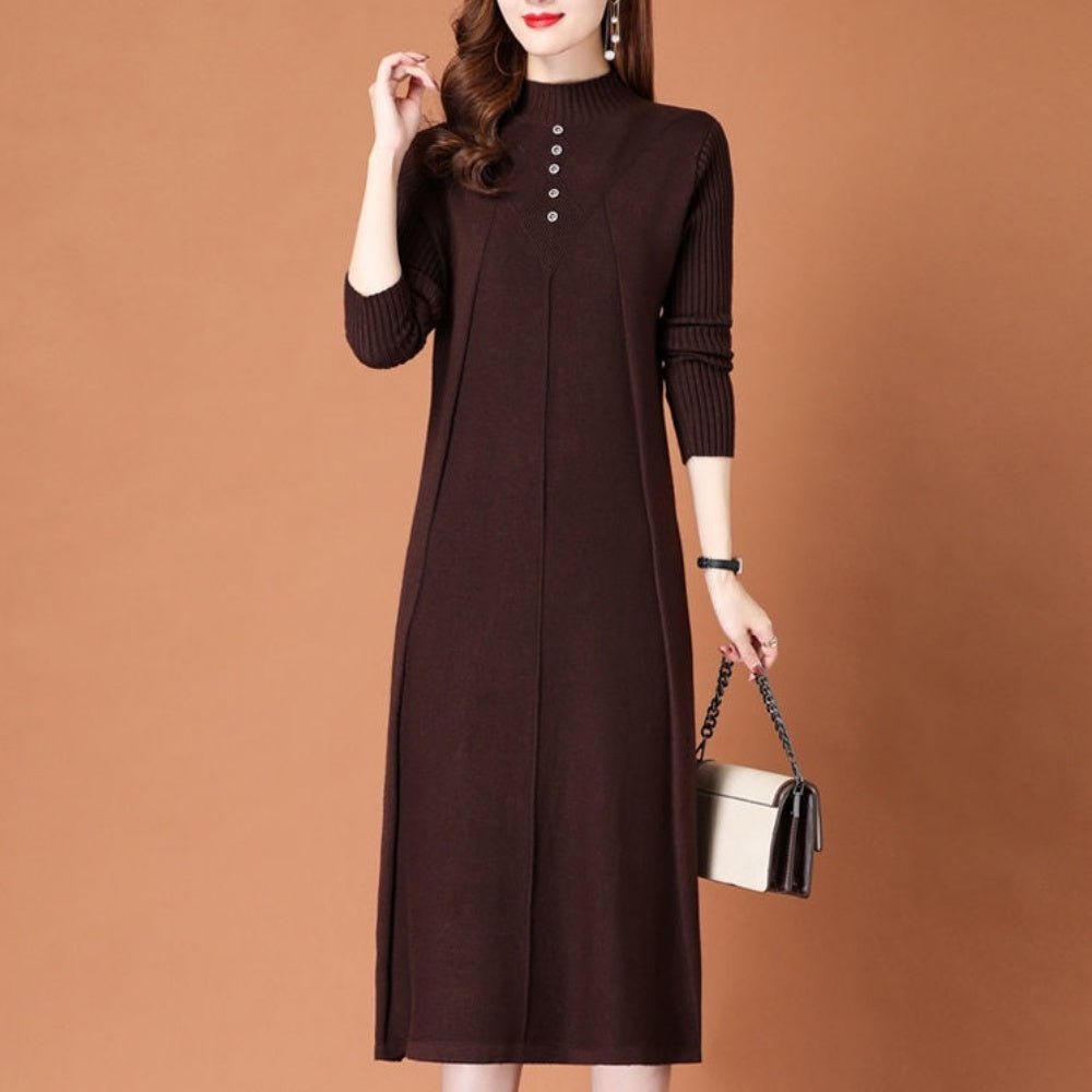 ハーフネックニットワンピース|オフィスカジュアル レディース 通販【ミレジェネ】