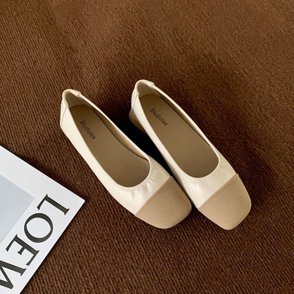 バイカラーローヒールパンプス|オフィスカジュアル レディース 通販【ミレジェネ】