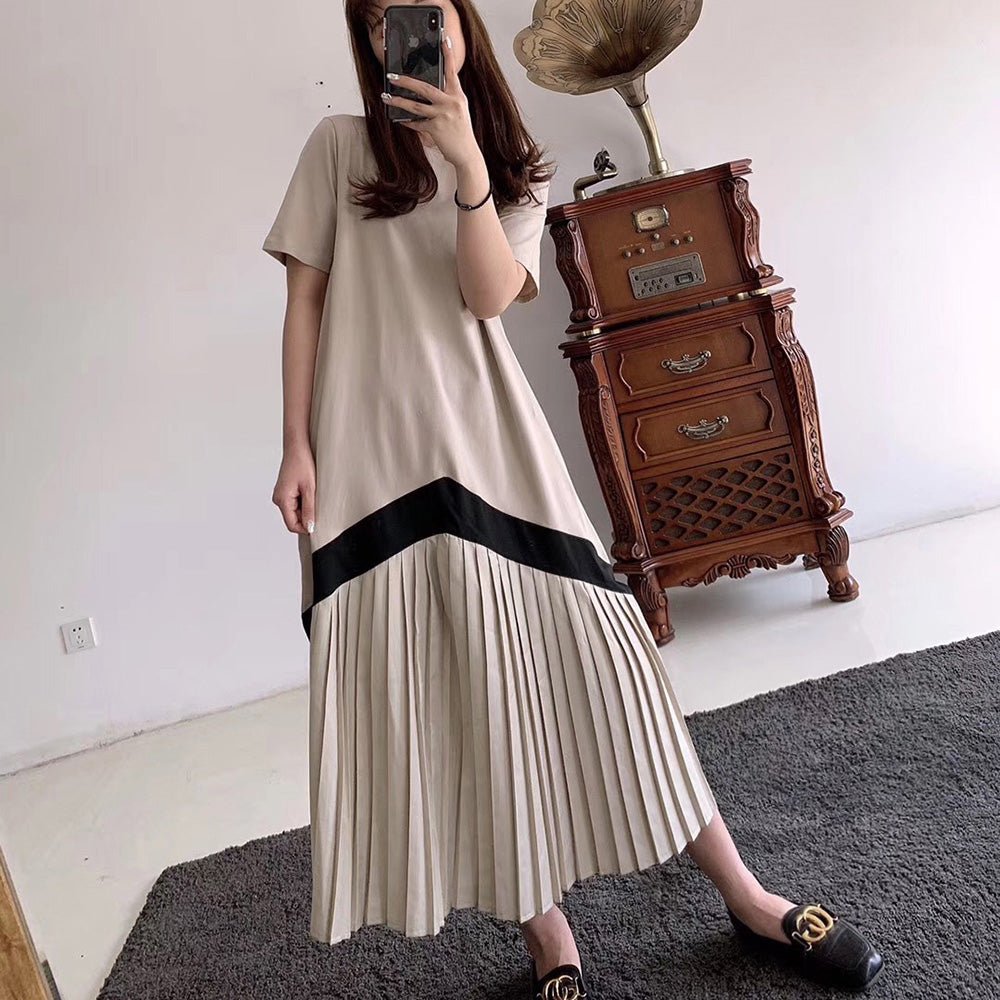 プリーツ切り替えゆったりワンピース|オフィスカジュアル レディース 通販【ミレジェネ】