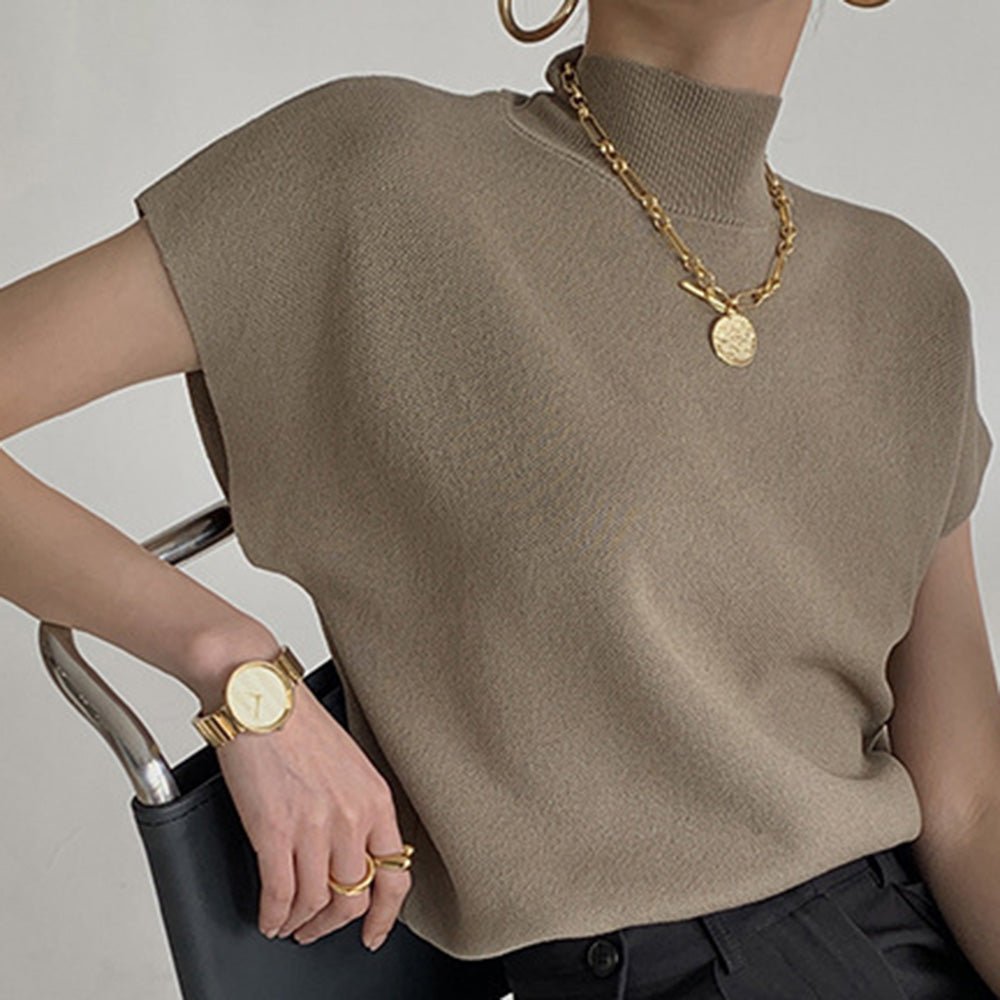 モックネックフレンチスリーブニット|オフィスカジュアル レディース 通販【ミレジェネ】