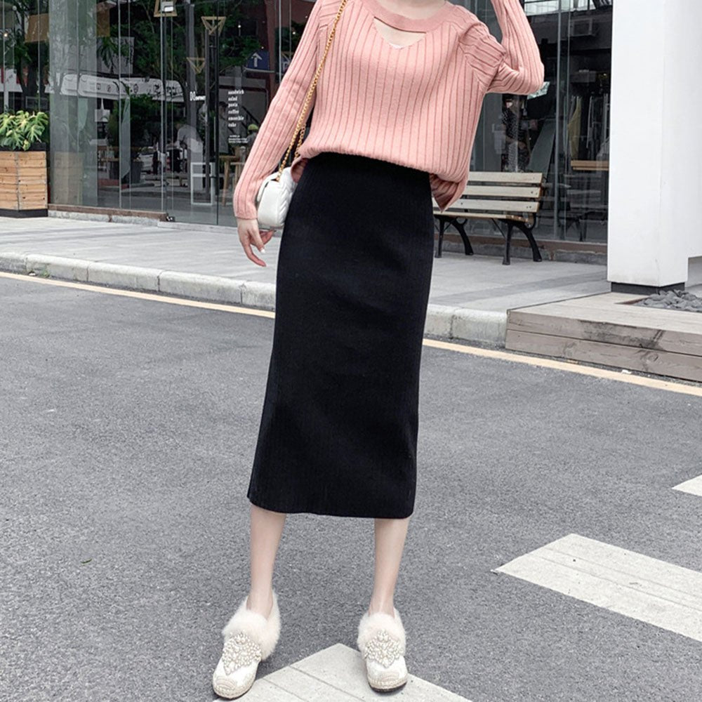 リブニットタイトスカート