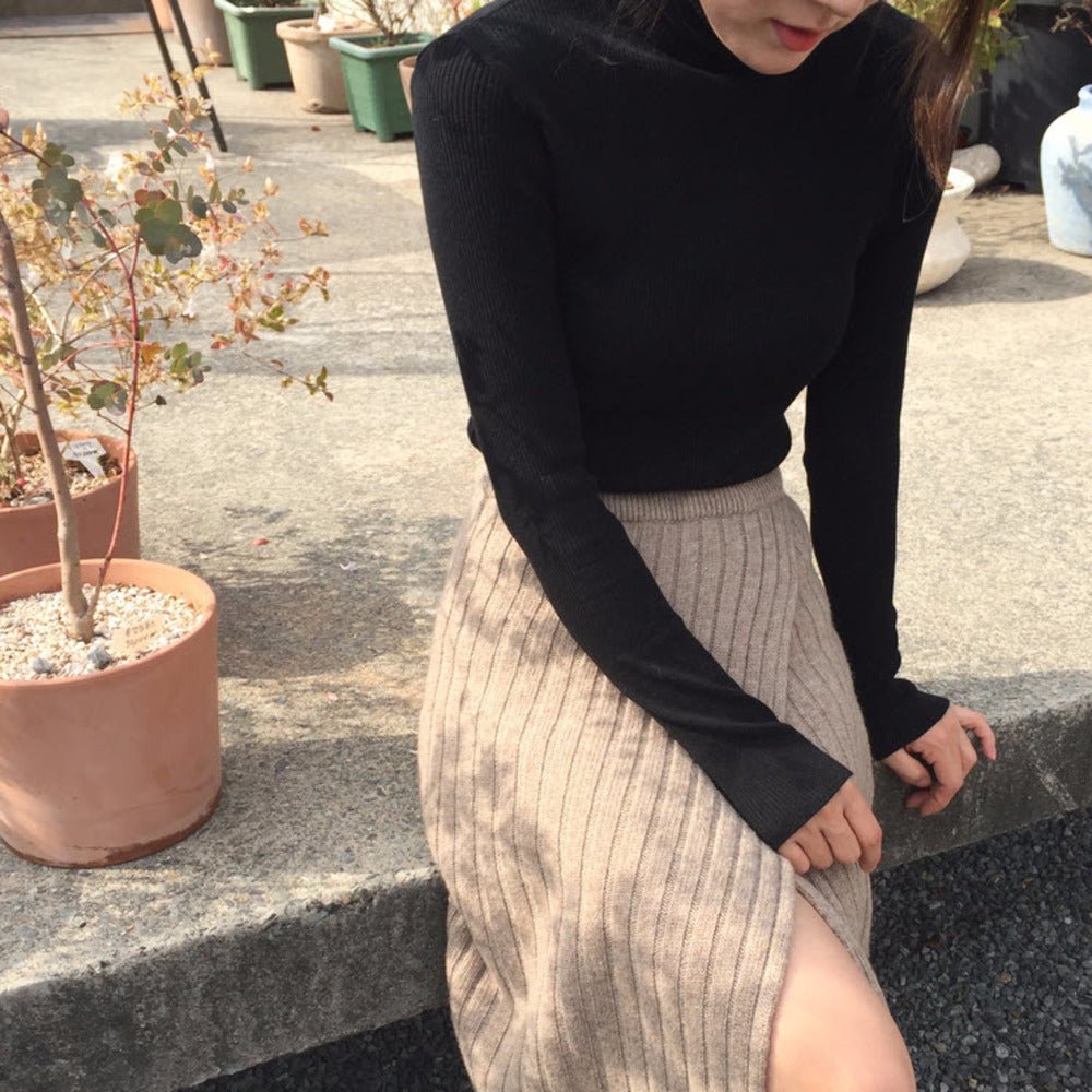 ハイスリットリブニットロングスカート - Millennial Generation