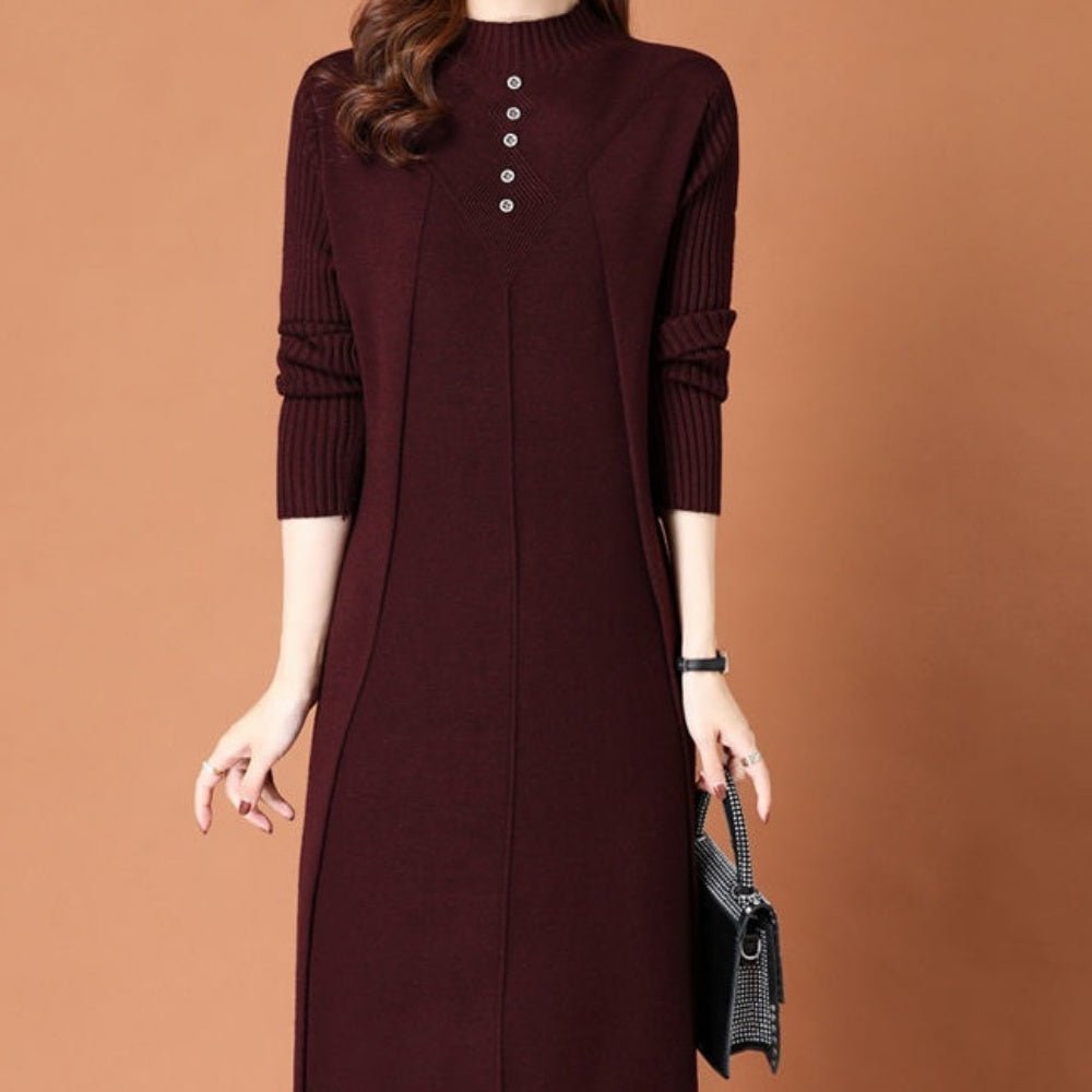 ハーフネックニットワンピース|オフィスカジュアル レディース 通販【ミレジェネ】