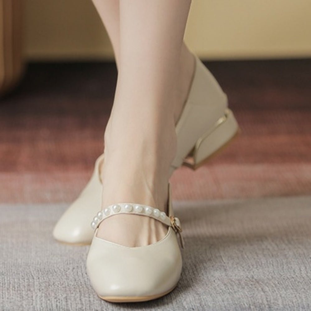 パール付きストラップパンプス|オフィスカジュアル レディース 通販【ミレジェネ】