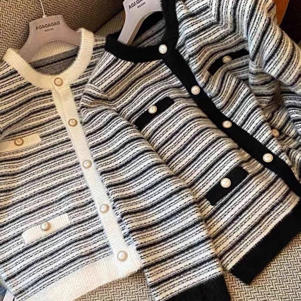 マルチボーダーニットジャケット|オフィスカジュアル レディース 通販【ミレジェネ】