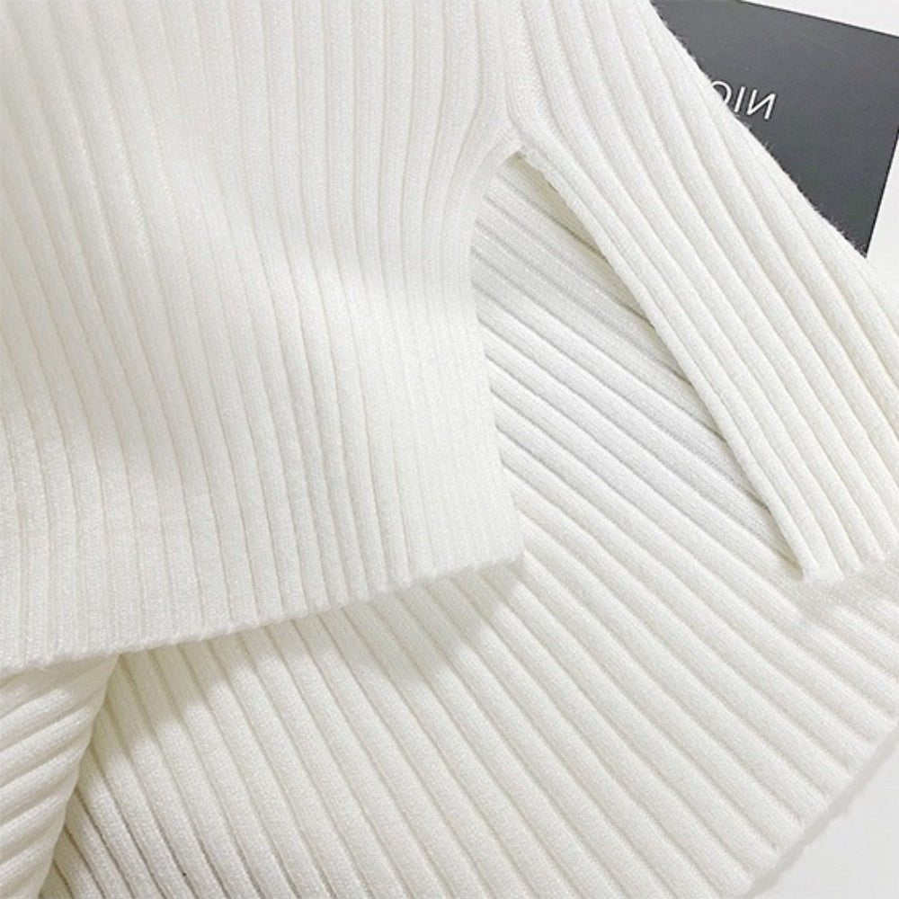 ハーフネックボタンスリーブトップス