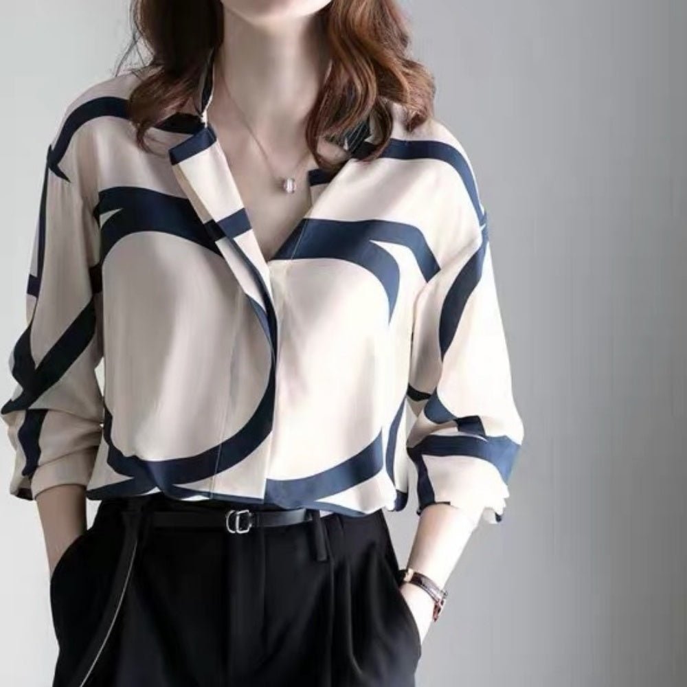 オフィスカジュアル 秋 コントラストカラーモダンシャツ ミレジェネ