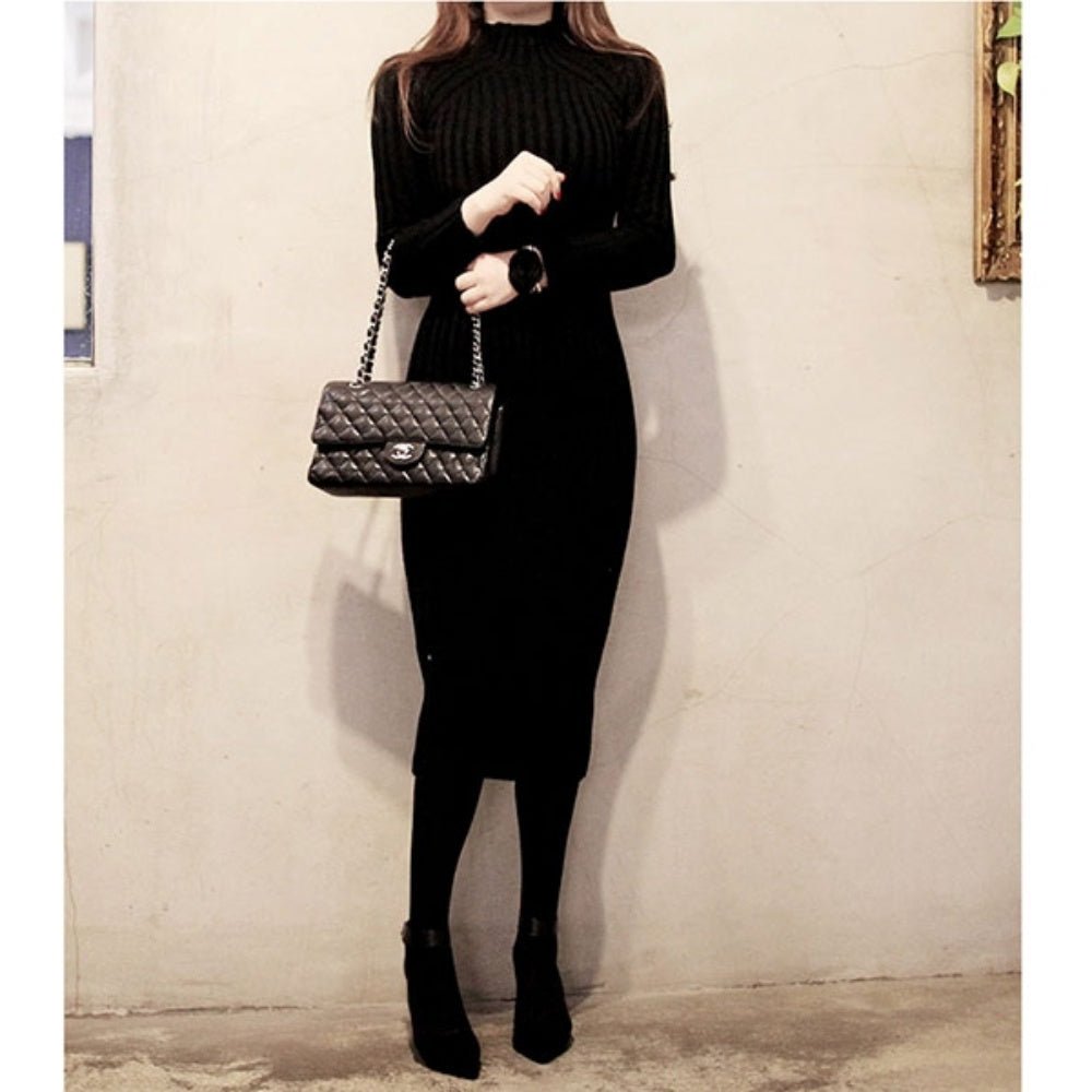 ロング丈リブニットワンピース - Millennial Generation