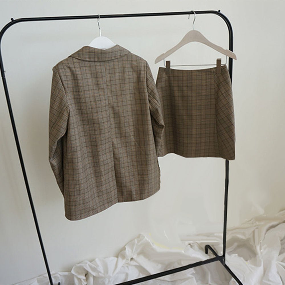 グレンチェックジャケットミニセットアップ - Millennial Generation