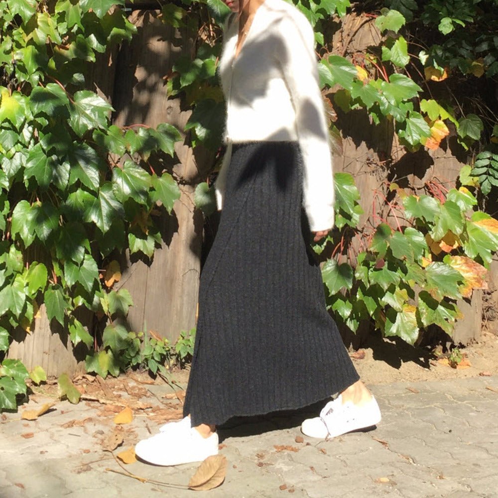 ハイスリットリブニットロングスカート - Millennial Generation