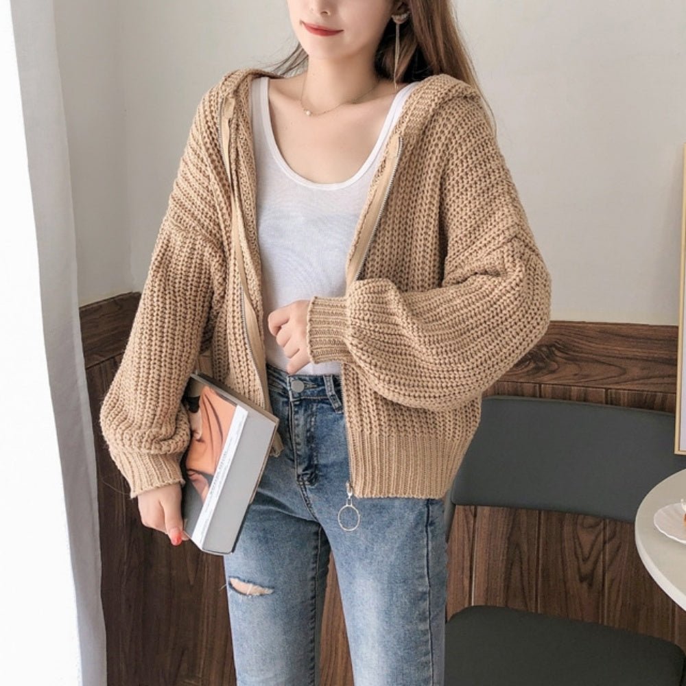 ジップアップニットパーカー