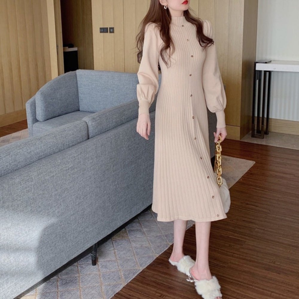 フロントボタンニットワンピース|オフィスカジュアル レディース 通販【ミレジェネ】