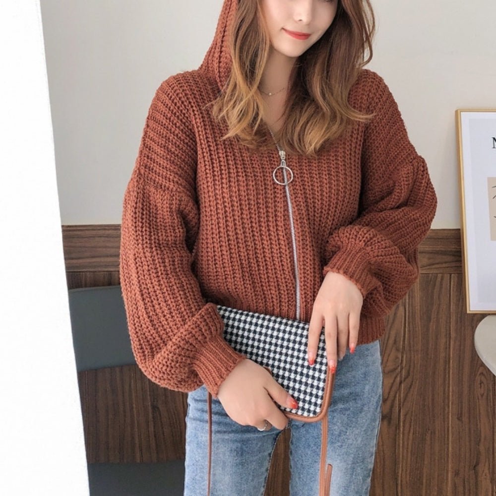 ジップアップニットパーカー