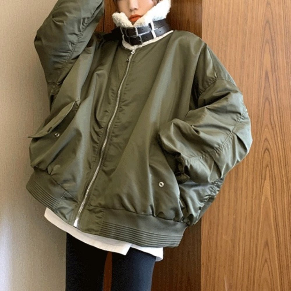 ネックベルトオーバーサイズブルゾン|オフィスカジュアル レディース 通販【ミレジェネ】