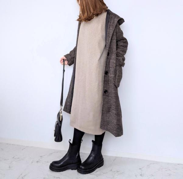 グレンチェックフード付きチェスターロングコート|オフィスカジュアル レディース 通販【ミレジェネ】