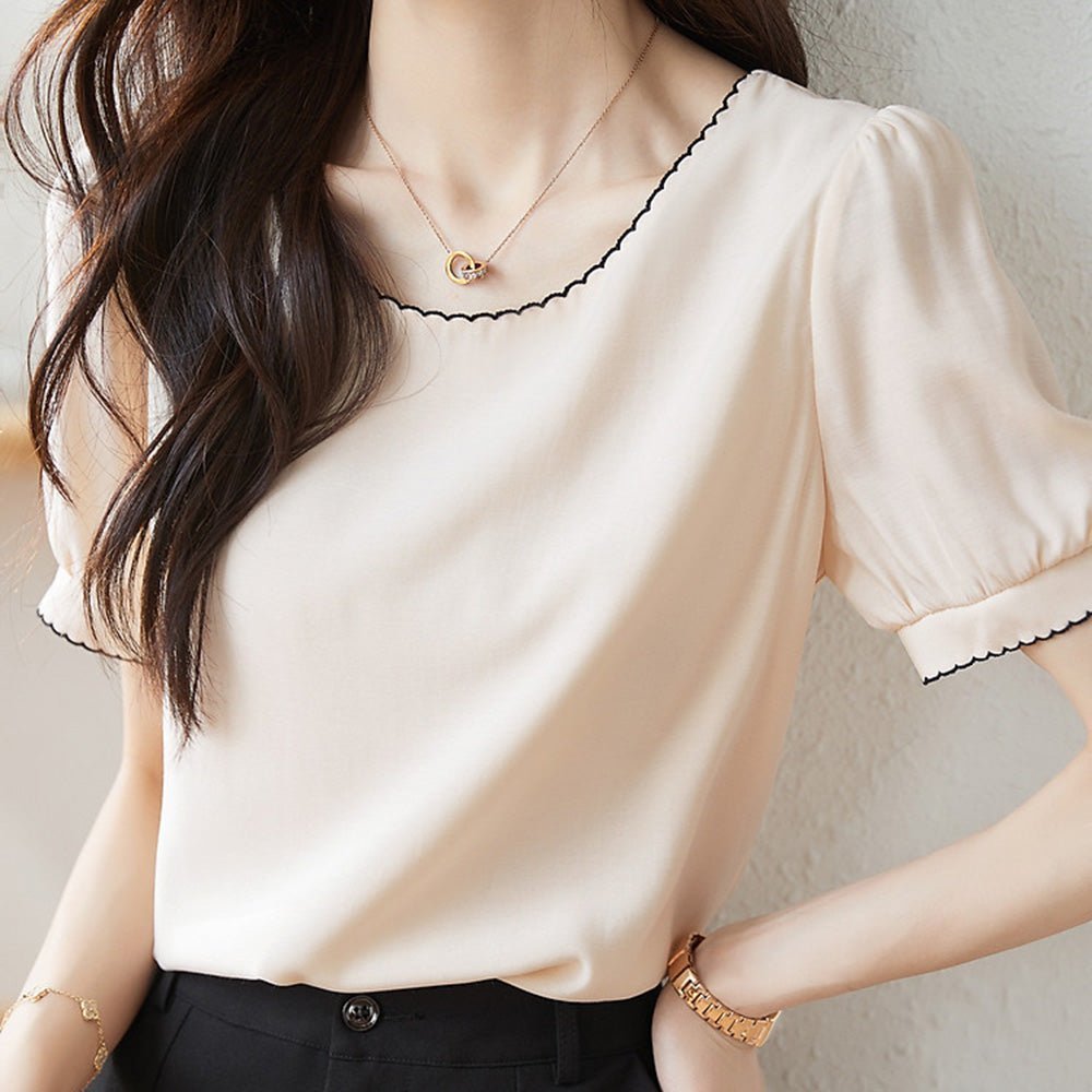 ミニフリルデザインカットソー|オフィスカジュアル レディース 通販【ミレジェネ】