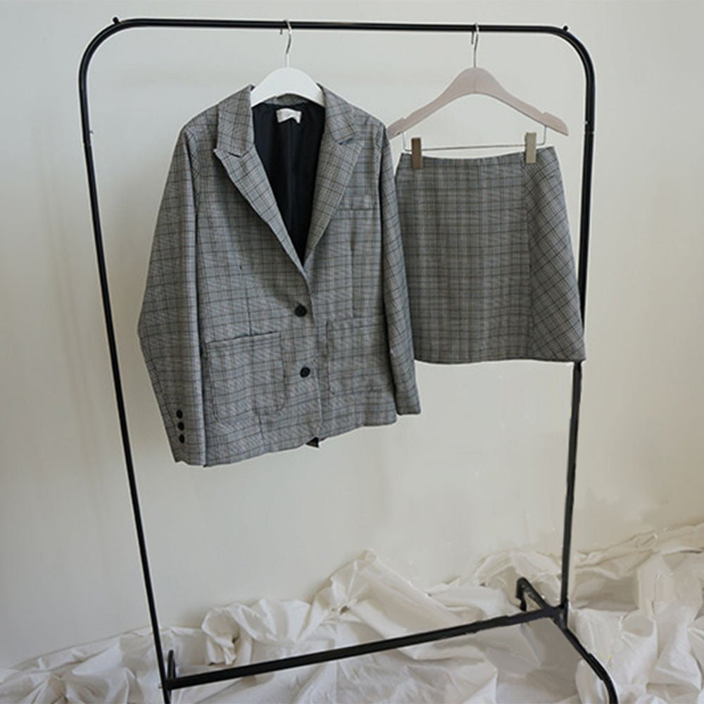 グレンチェックジャケットミニセットアップ - Millennial Generation