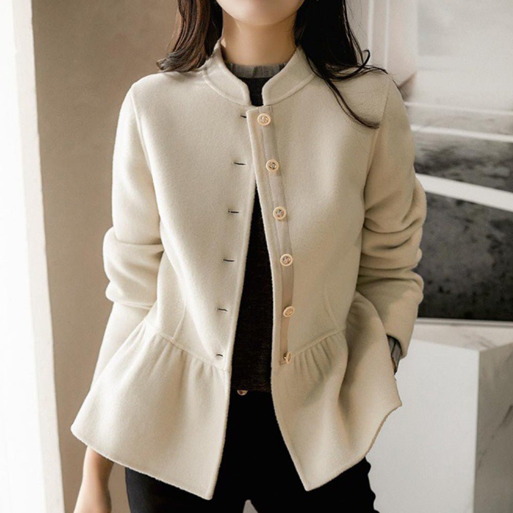 ボタンモチーフペプラムジャケット|オフィスカジュアル レディース 通販【ミレジェネ】