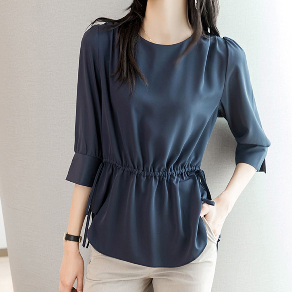 ウエストマーク七分袖トップス|オフィスカジュアル レディース 通販【ミレジェネ】