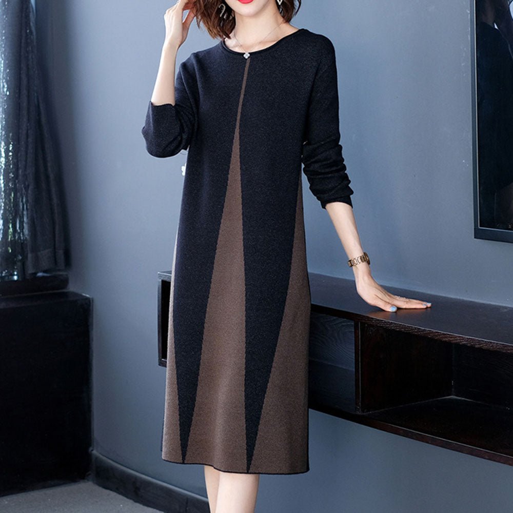 クルーネックシックワンピース|オフィスカジュアル レディース 通販【ミレジェネ】