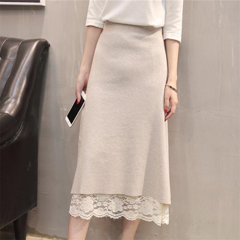 レースリバーシブルロングスカート|オフィスカジュアル レディース 通販【ミレジェネ】