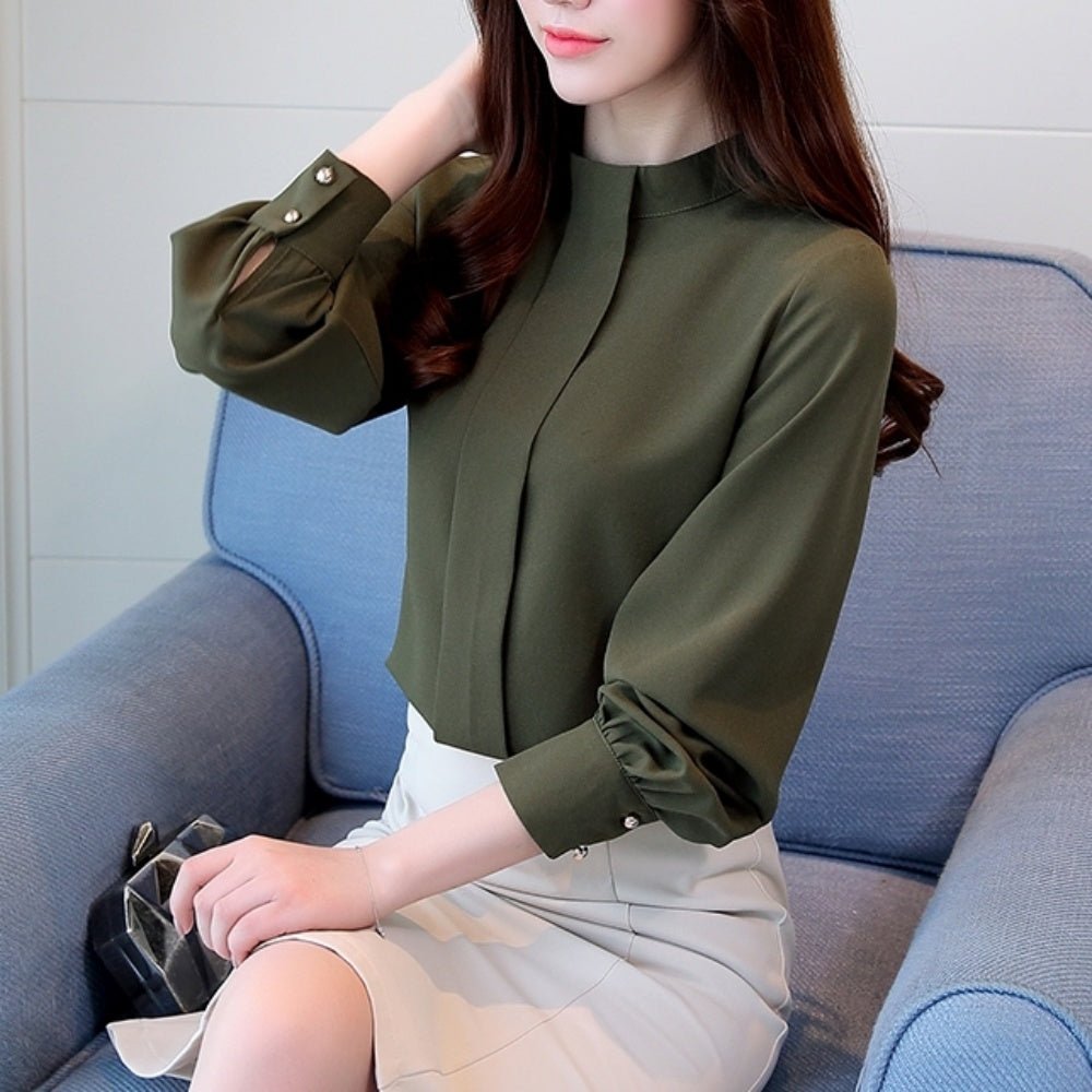 スタンドネックブラウス | オフィスカジュアル ブラウス ミレジェネ 通販 レディース