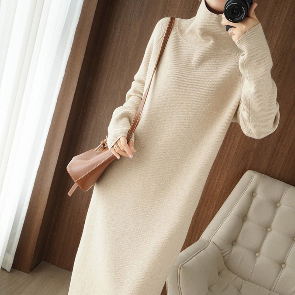 <即納>ハイネックニットロングワンピース|オフィスカジュアル レディース 通販【ミレジェネ】