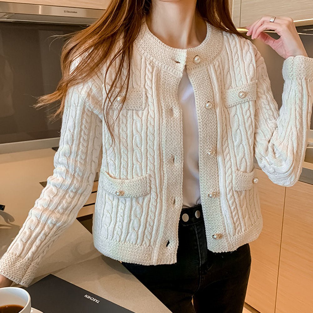 パールボタンニットジャケット|オフィスカジュアル レディース 通販【ミレジェネ】