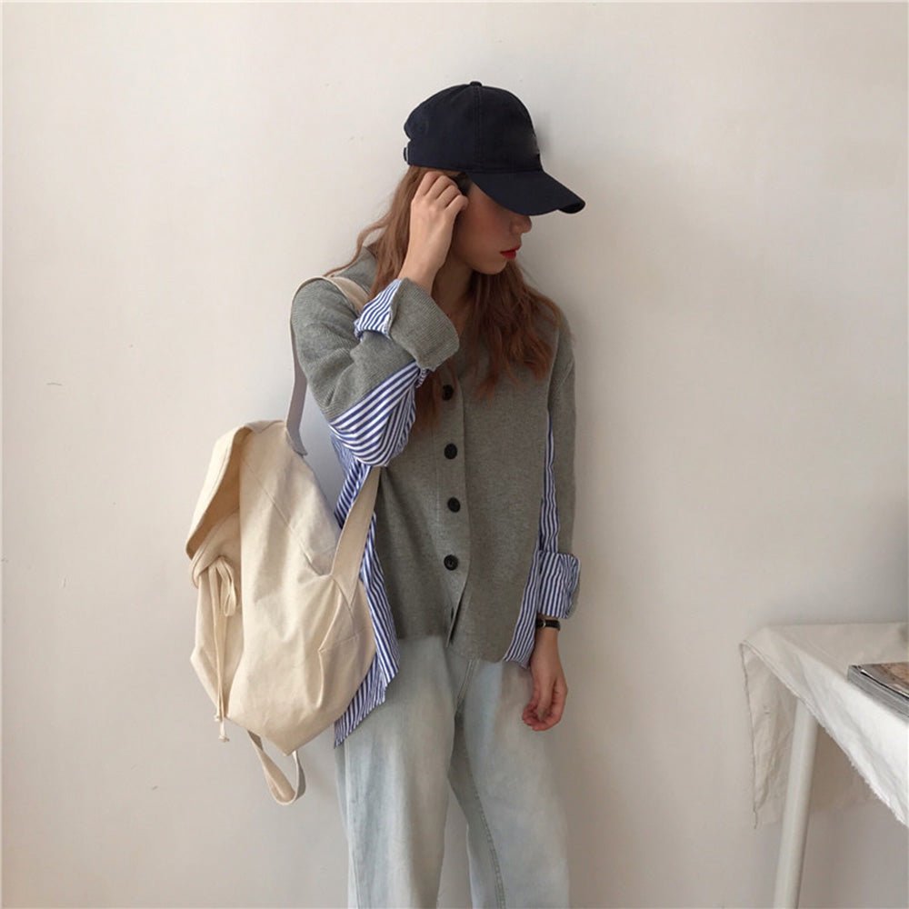 切り替えシャツニットカーディガン - Millennial Generation