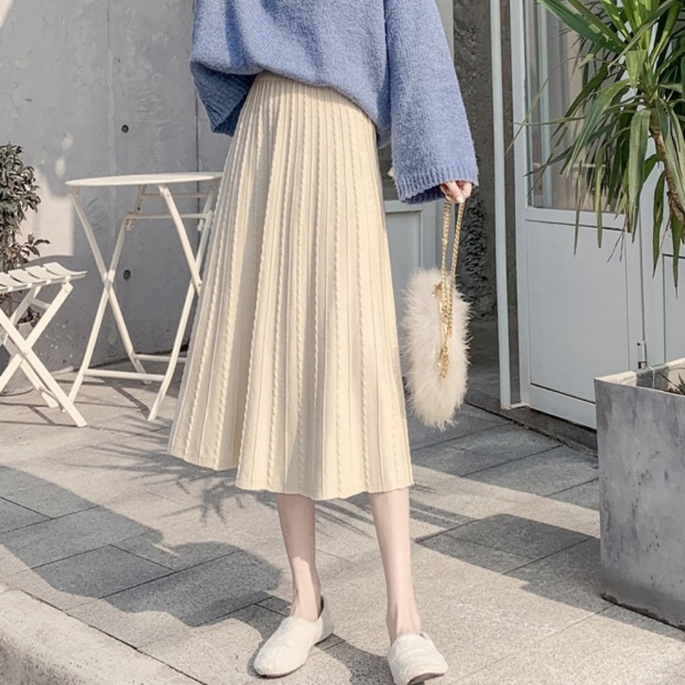 ニットプリーツスカート|オフィスカジュアル レディース 通販【ミレジェネ】