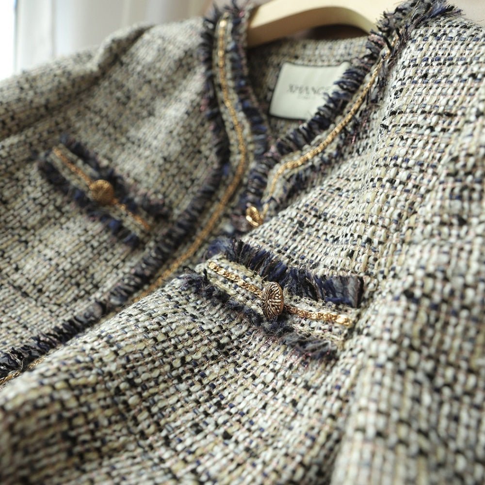 ノーカラーフリンジジャケット|オフィスカジュアル レディース 通販【ミレジェネ】