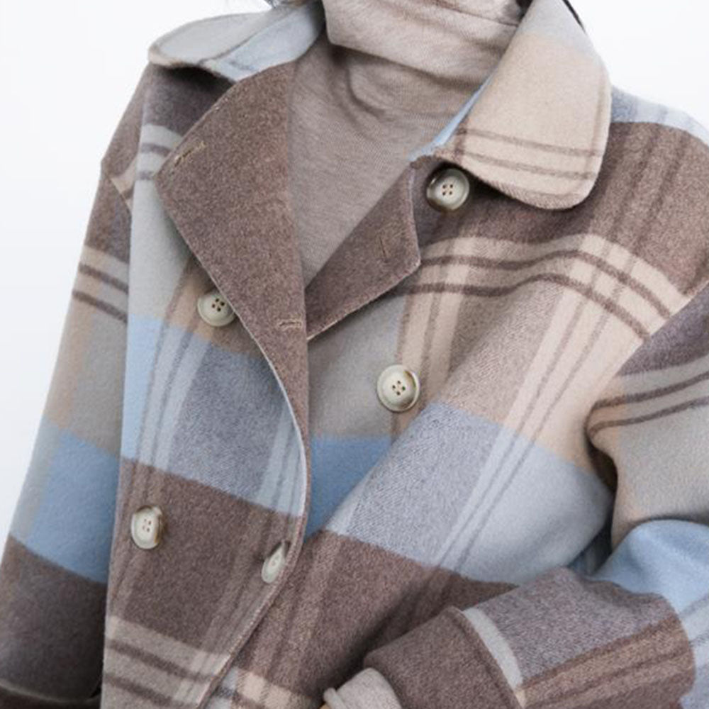 ビッグチェック柄ロングコート|オフィスカジュアル レディース 通販【ミレジェネ】