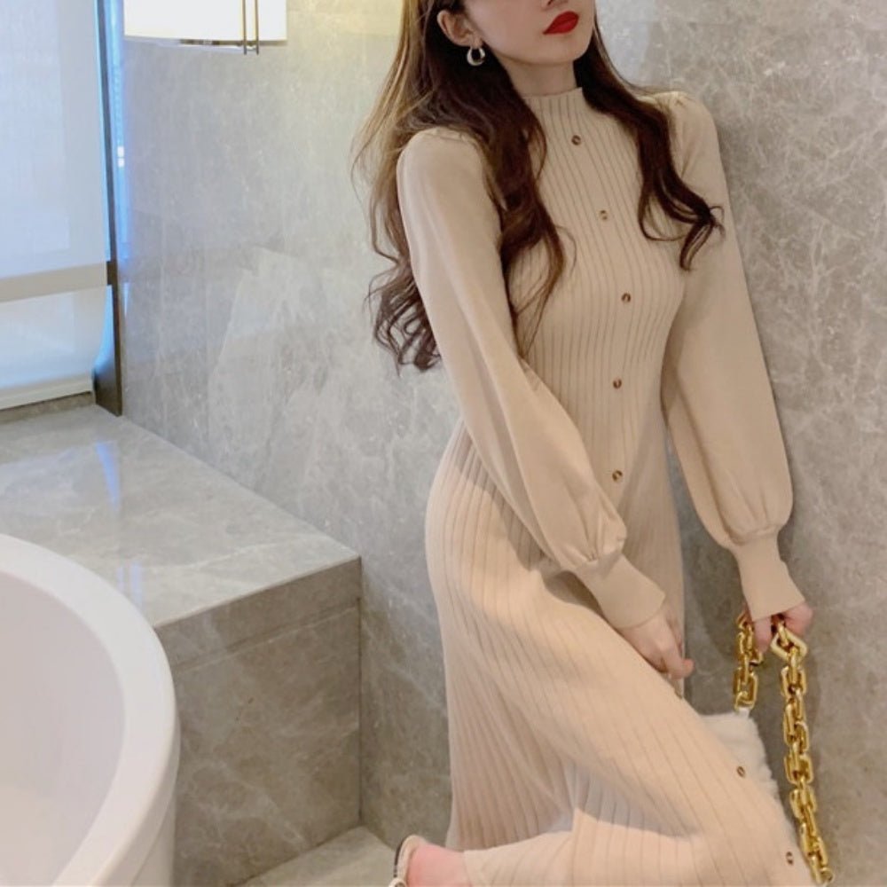 フロントボタンニットワンピース|オフィスカジュアル レディース 通販【ミレジェネ】