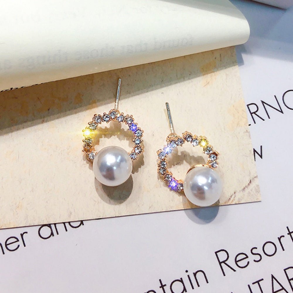 ビジューリングパールピアス