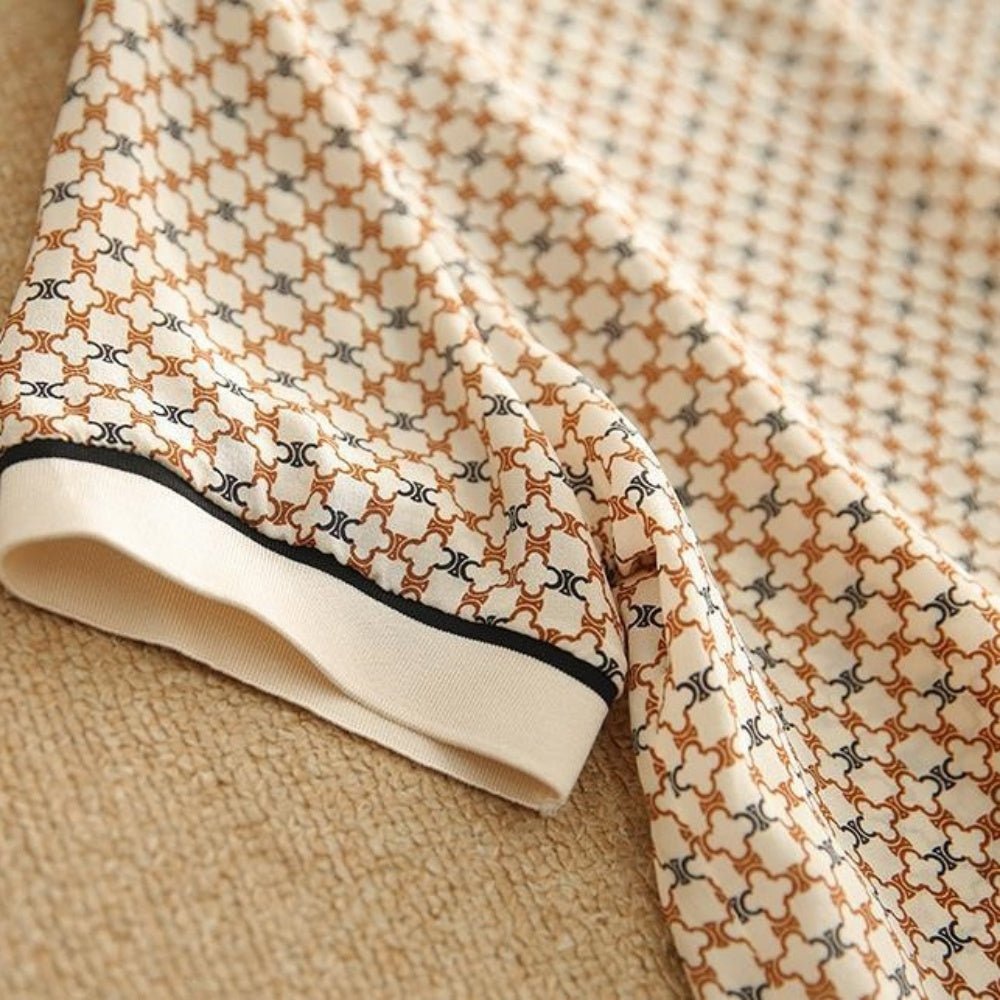 レトロモダン柄薄手トップス|オフィスカジュアル レディース 通販【ミレジェネ】