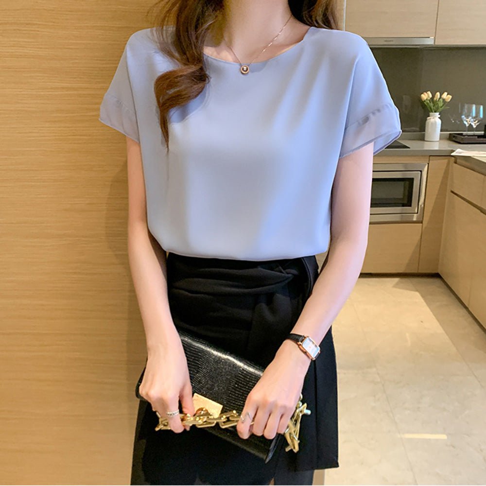 シアーラインスリーブ無地トップス|オフィスカジュアル レディース 通販【ミレジェネ】