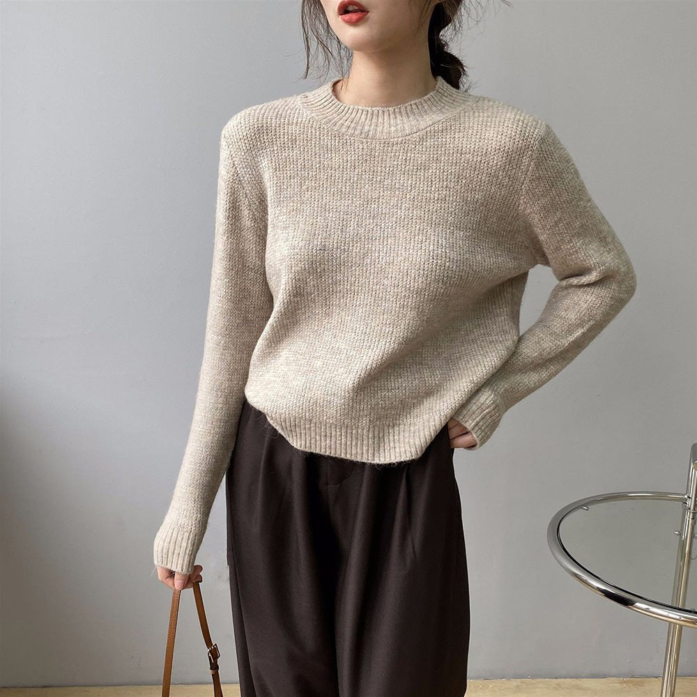 ラウンドネックベーシックニット|オフィスカジュアル レディース 通販【ミレジェネ】
